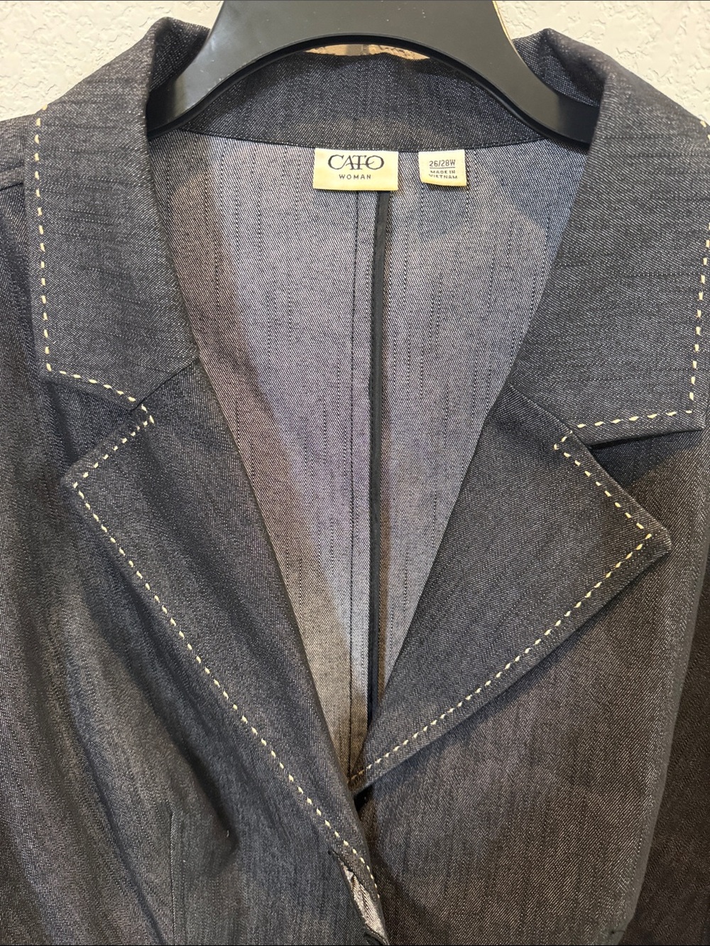 Cato Woman Denim Ruffled Blazer - Picture 2 of 6